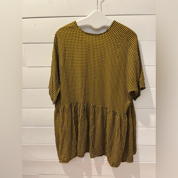 Zara Woman yellow and black gingham tunic dress in size S. - Picture 9 of 11